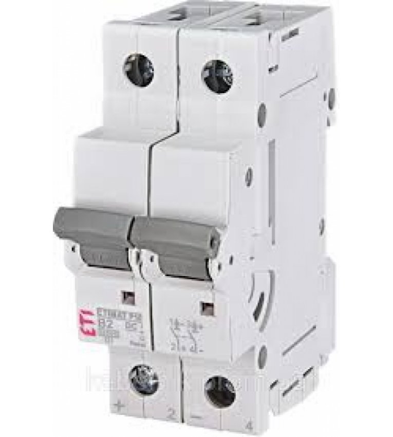 Автоматический выключатель ETI 690220104 ETIMAT P10/R-DC 2p B 2A (10kA) - 690220104