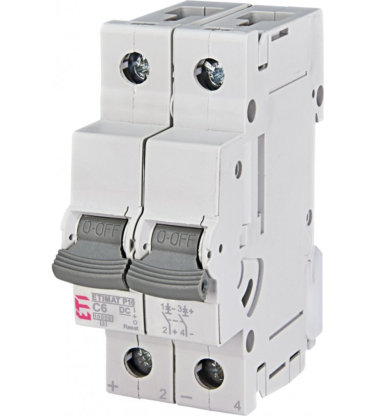Автоматический выключатель ETI 690221105 ETIMAT P10/R-DC 2p C 2A (10kA) - 690221105