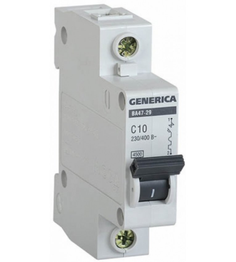 Автоматичний вимикач Generica MVA25-1-006-C ВА47-29 6А 4,5кА (C) - MVA25-1-006-C
