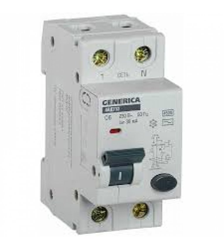 Автоматический выключатель Generica MVA25-2-006-C ВА47-29 6А 4,5кА (C) - MVA25-2-006-C