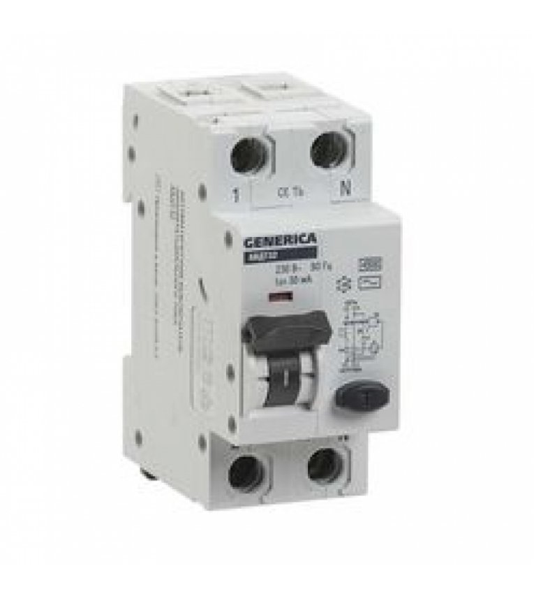 Автоматичний вимикач Generica MVA25-2-020-C ВА47-29 20А 4,5кА (C) - MVA25-2-020-C