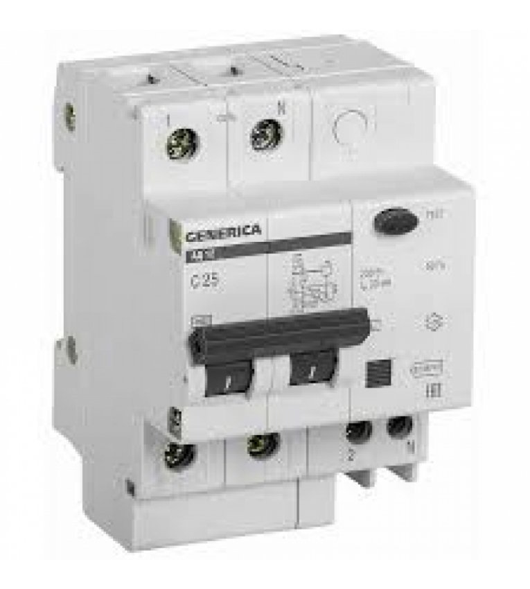 Автоматичний вимикач Generica MVA25-2-025-C ВА47-29 25А 4,5кА (C) - MVA25-2-025-C