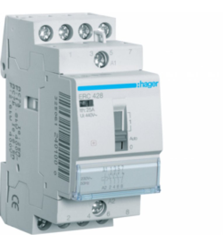 Модульний контактор ERC428 (25A, 3НО+1НЗ, 230В) Hager - ERC428
