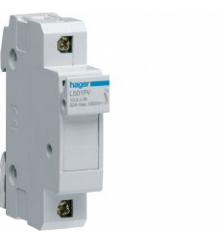 Модульный разъединитель предохранителя Hager L501PV L38 до 32А для PV-систем 1P 1000В DC - L501PV