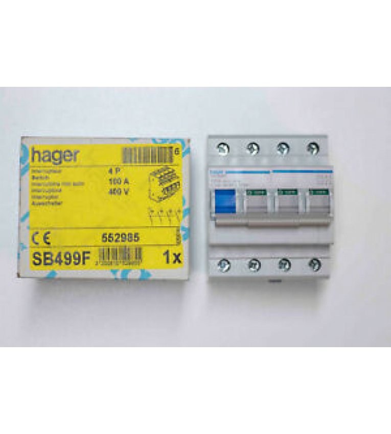 Выключатель нагрузки Hager SB499 4P SB499 (400В/100А) - SB499