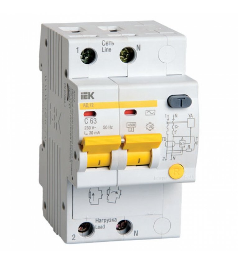 АД12 2р 40А 10мА диференційний автоматичний вимикач IEK - MAD10-2-040-C-010