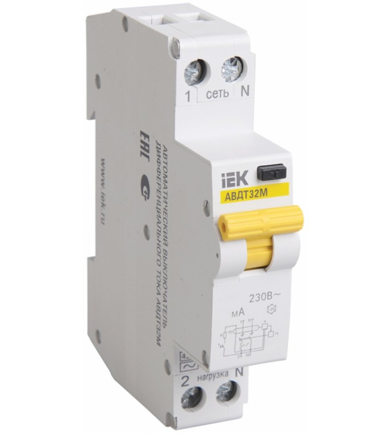 АВДТ32М С25 10мА диференційний автоматичний вимикач IEK - MAD32-5-025-C-10