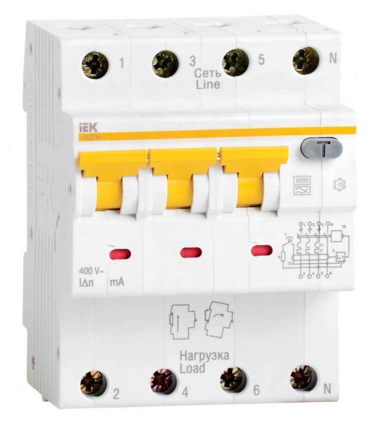 АВДТ34 C25 30мА диференційний автоматичний вимикач IEK - MAD22-6-025-C-30