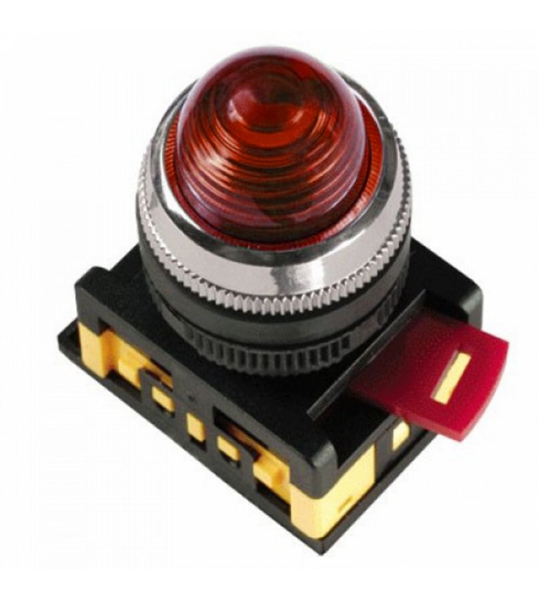 Світлосигнальна лампа AL-22 Ø22мм червона неон/240В циліндр IEK - BLS20-AL-K04