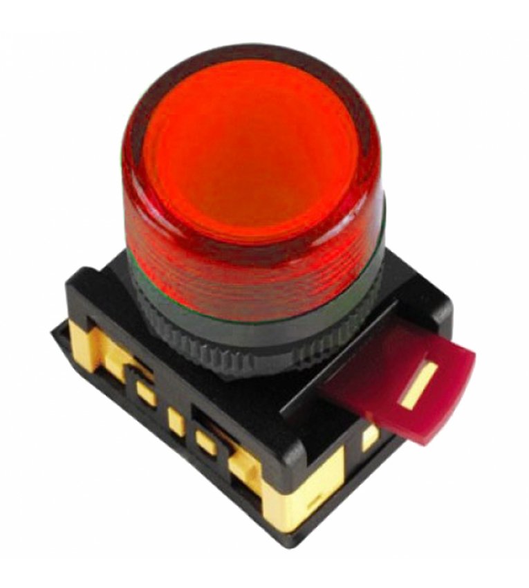 Світлосигнальна лампа AL-22TE Ø22мм червона неон/240В циліндр IEK - BLS30-ALTE-K04