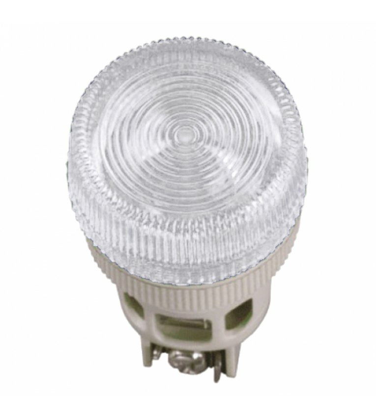 Світлосигнальна лампа ENR-22 Ø22мм біла неон/240В циліндр IEK - BLS40-ENR-K01