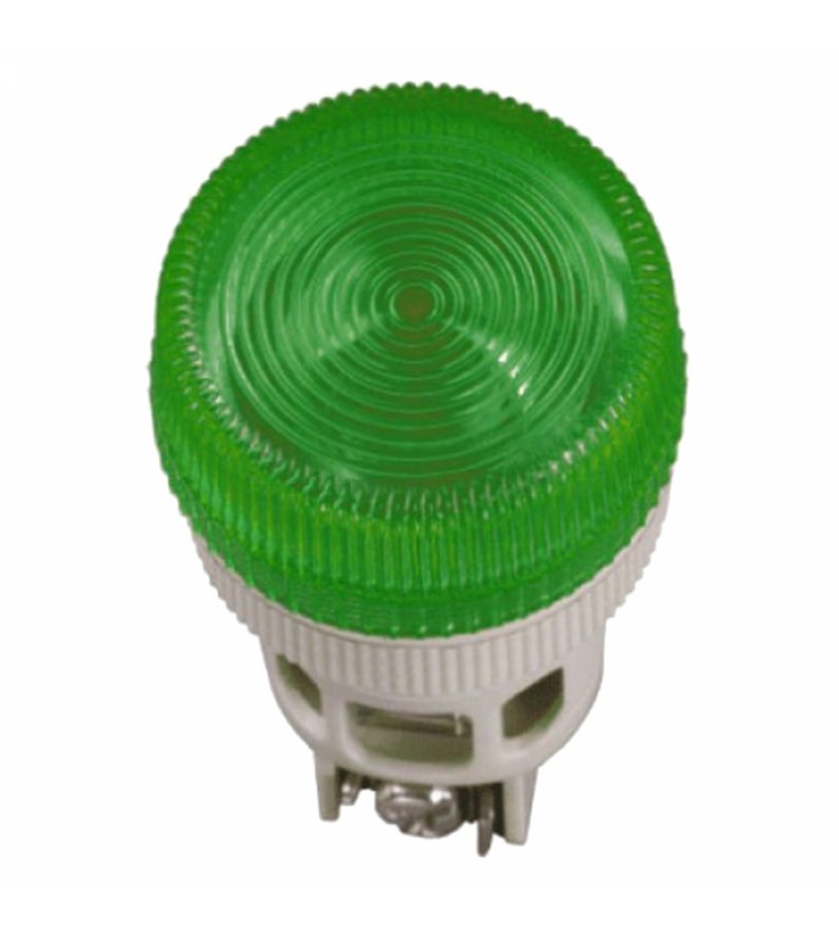 Світлосигнальна лампа ENR-22 Ø22мм зелена неон/240В циліндр IEK - BLS40-ENR-K06