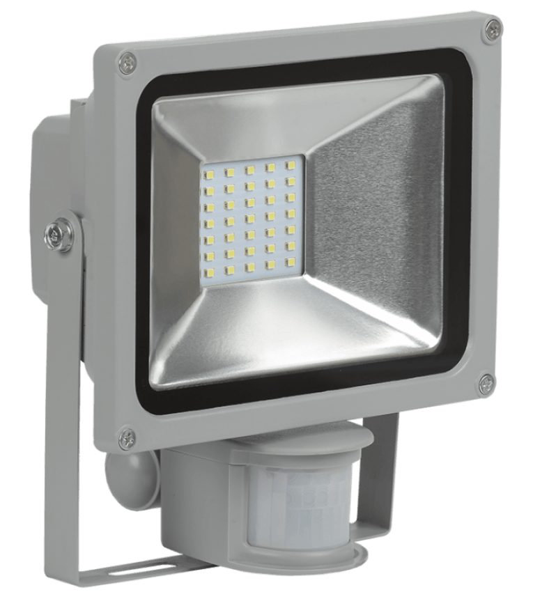 Прожектор LED СДО 05-20Вт с детектором серый IEK IP44 - LPDO502-20-K03