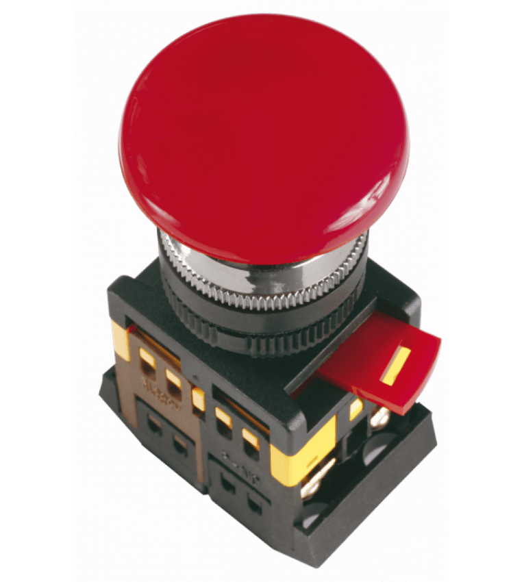 Кнопка AEAL22 'Грибок' з фіксацією червоний d22мм 240В 1з+1р IEK - BBG60-AEAL-K04