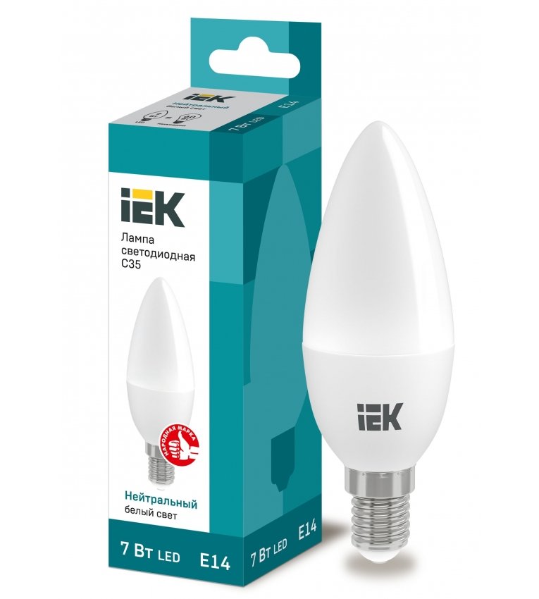 Лампа світлодіодна ECO C35 свічка 5Вт 230В 3000К E14 IEK - LLE-C35-5-230-30-E14