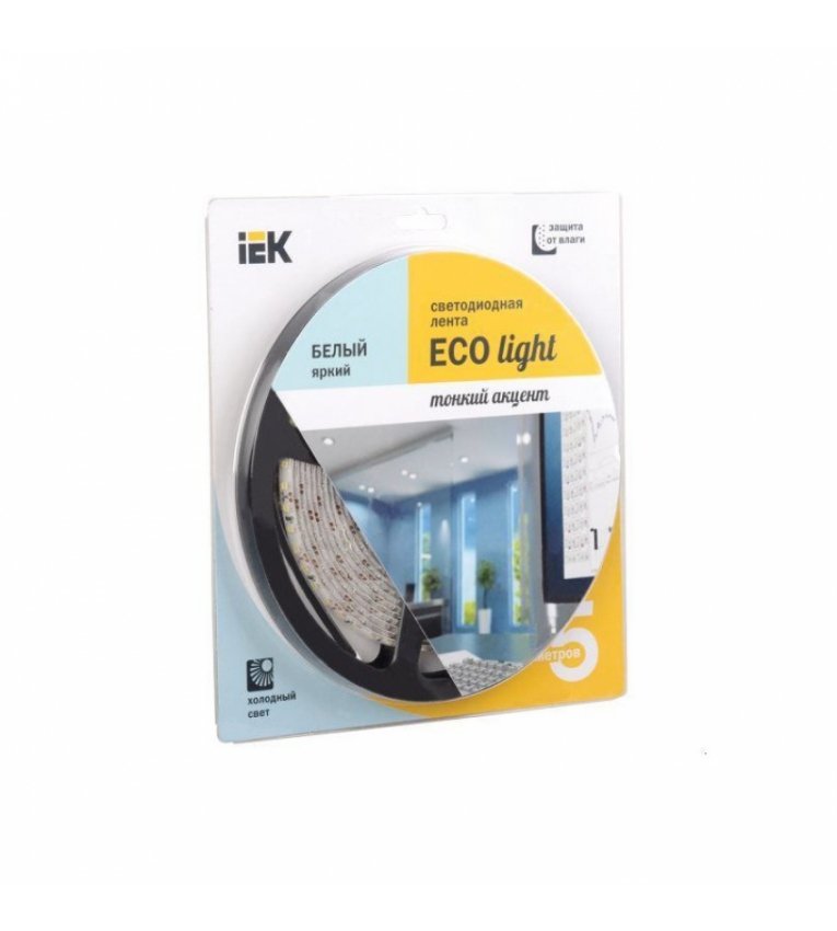 LED-лента 5м IEK-eco LSR-3528W60-4.8-IP20-12V - LSR1-2-060-20-1-05