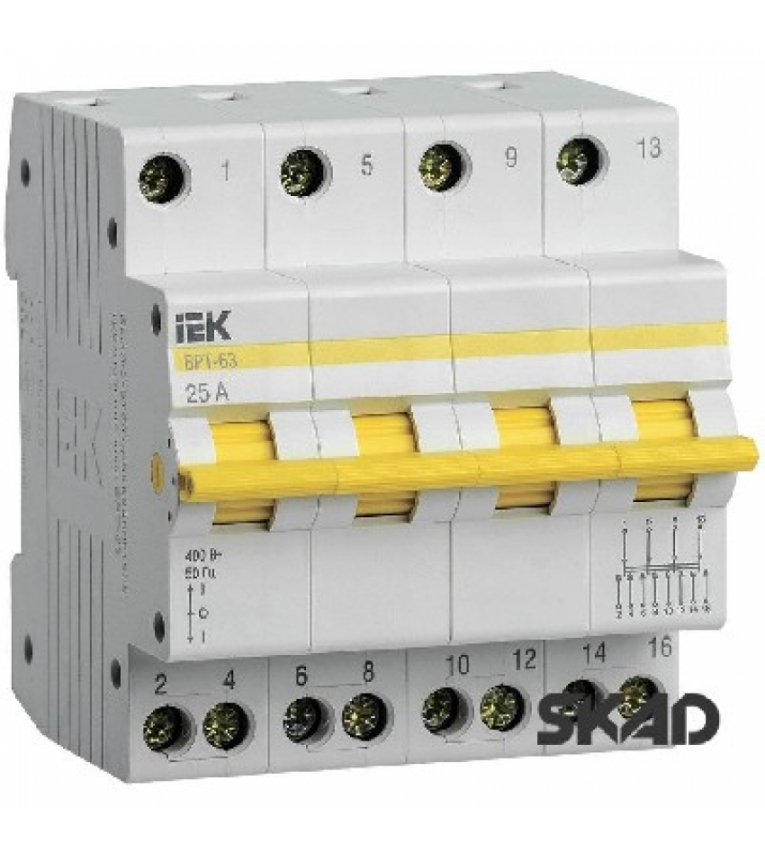 Трипозиційний роз'єднувач IEK MPR10-4-050 ВРТ-63 4P 50А - MPR10-4-050