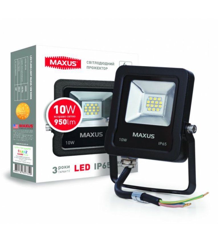 Светодиодный прожектор Maxus Flood Light 10Вт 5000K (1-MAX-01-LFL-1050) - 1-max-01-lfl-1050