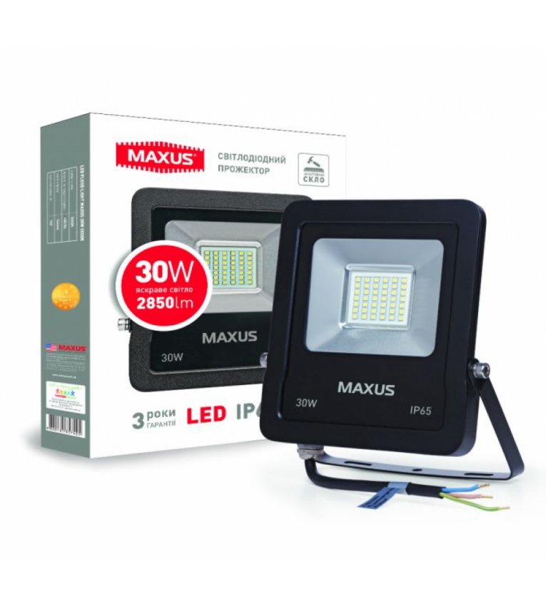 Светодиодный прожектор Maxus Flood Light 30Вт 5000K (1-MAX-01-LFL-3050) - 1-max-01-lfl-3050