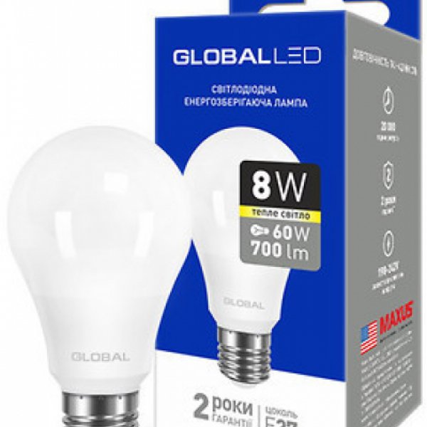 Лампочка LED 1-GBL-166 А60 12Вт 4100К Е27 Maxus серия Global - 1-GBL-166-02