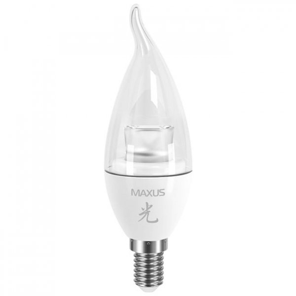 Светодиодная лампа 1-LED-331 C37 CT-C 4Вт Maxus 3000К, Е14 - 1-LED-331