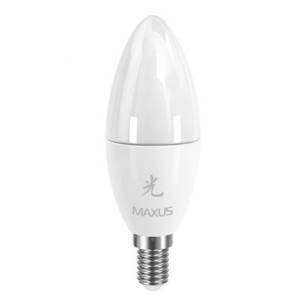Светодиодная лампа 1-LED-5311 C37 CL-F 4Вт Maxus 3000К, Е14 - 1-LED-5311