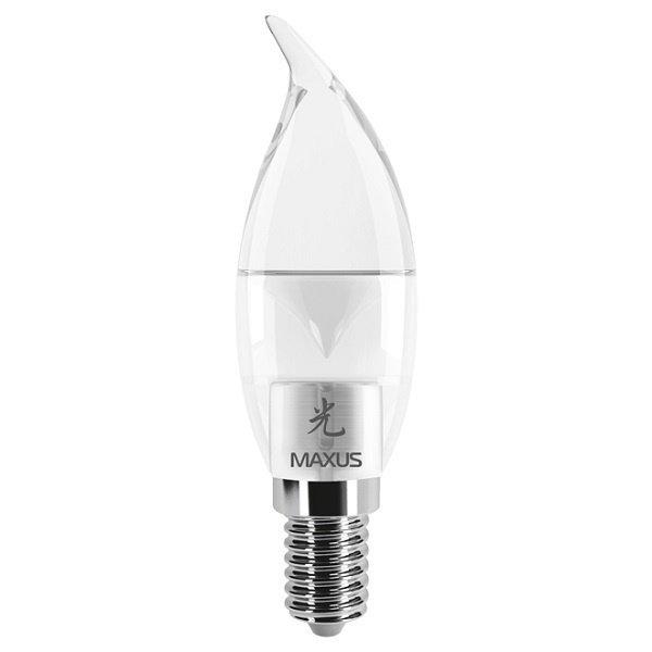 Лампа светодиодная 1-LED-425 C28 CL-C 3Вт Maxus 3000К, Е14 - 1-LED-425