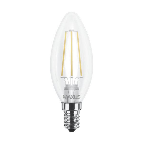 Світлодіодна лампа 1-LED-538 C37 4Вт Maxus (Filament) 4100К, Е14, свічка - 1-LED-538-01