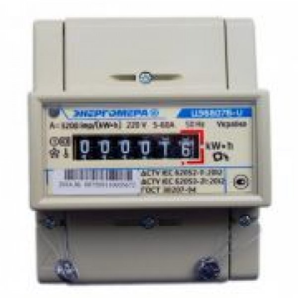 Счетчик электроэнергии Энергомера ЦЭ 6807Б-U K 1,0 220В 5-60А М6Р5 - EM1OT00002-1