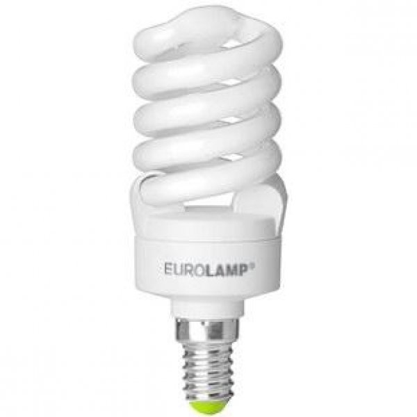 Енергозберігаюча лампа 15Вт Eurolamp Spiral T2 4100K, E14 - ES-15144