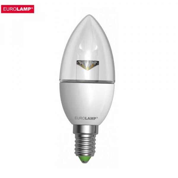 Лампа LED CL 6Вт Eurolamp 4000К ЕКО серія «D» свічка, E14 - LED-CL-06144(D)clear