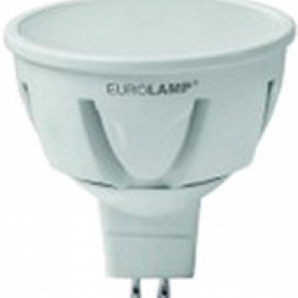 Лампа LED New MR16 GU5.3 6Вт 3000K 220V, Eurolamp - LED-SMD-06533