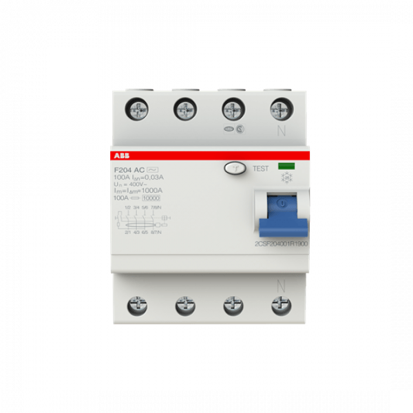 УЗО ABB F204 AC-100/0,03, 100 А, 30 мА, AC - 2CSF204001R1900