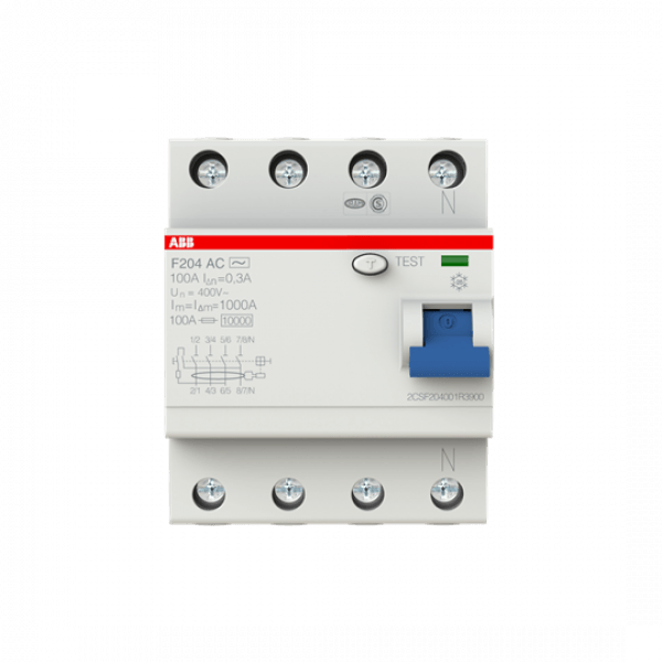 ПЗВ ABB F204 AC-100/0,3, 100 А, 300 мА, AC - 2CSF204001R3900