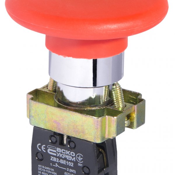XB2-BR42 Кнопка 'грибок' (d 60 мм) 'Стоп' красная АСКО-УКРЕМ - A0140010015