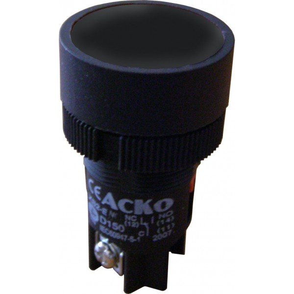 XB2-EH125 Кнопка 'Старт' чорна з фіксацією (NO+NC) АСКО-УКРЕМ - A0140010040