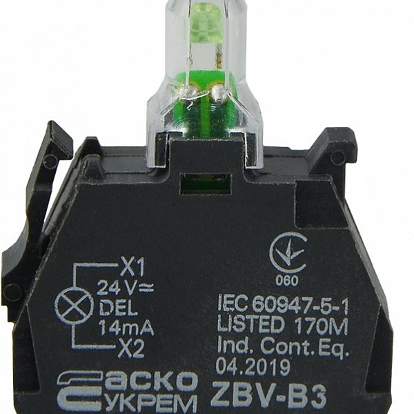 ZBV-B3 Блок для подсвет. зелен. 24В для кнопок TB5 АСКО-УКРЕМ - A0140010210