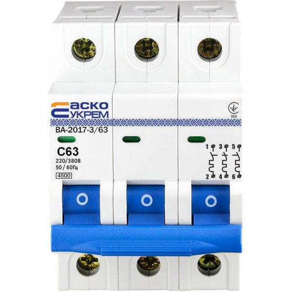 Автоматический выключатель Аско-Укрем ECO 3p С 63A - ECO010030009