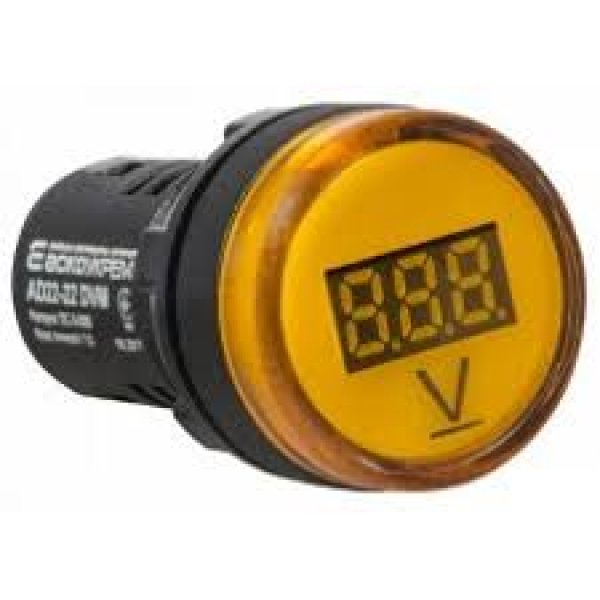 Жовтий постовий вольтметр Аско-Укрем AD22-22 DVM AC 80-500В - A0190010012
