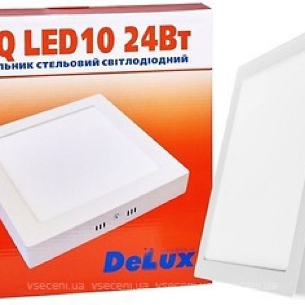 Квадратний стельовий світильник DELUX CFQ LED 10 4100К 24Вт 220В - 90006819
