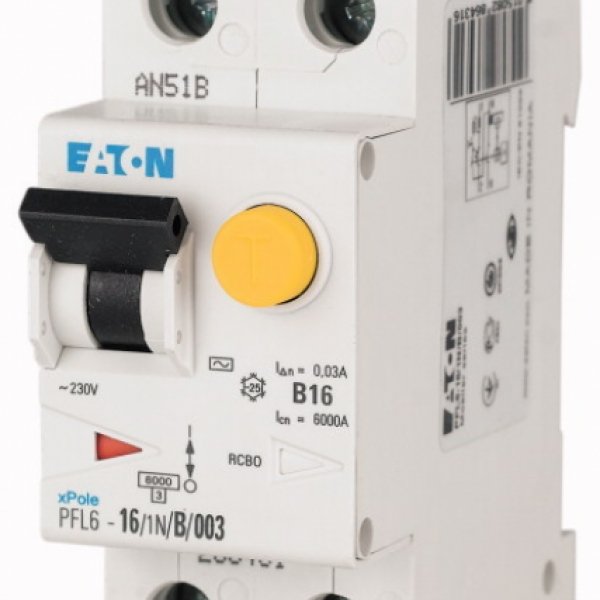PFL6-20/1N/B/003 диференційний автоматичний вимикач EATON (Moeller) - 286432