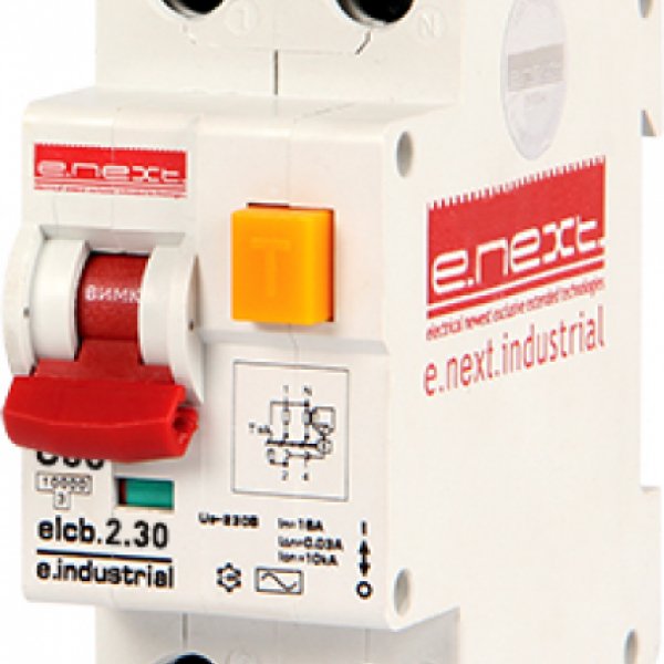 Дифавтомат e.industrial.elcb.2.C06.30, 2р, 06А, C, 30мА, E.Next - i0230001
