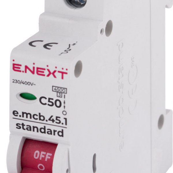 Модульный автоматический выключатель E.NEXT e.mcb.stand.45.1.C50 - s002013