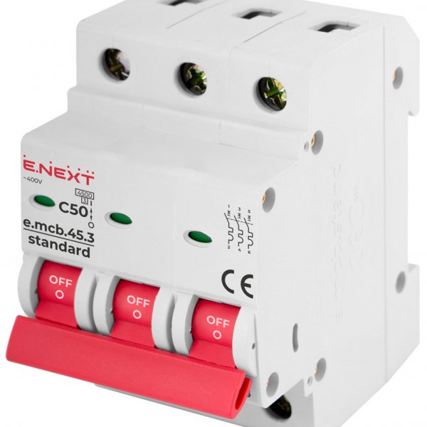 Модульний автоматичний вимикач E.NEXT e.mcb.stand.45.3.C50 - s002036