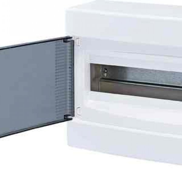 Однорядный наружный электрощиток ETI 001100243 ACT 12 PO 12+2 с белой дверцей - 1100243