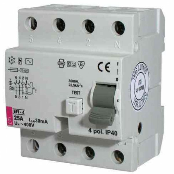 УЗО ETI 002062141 EFI-4 16/0.03 тип AC (10kA) - 2062141