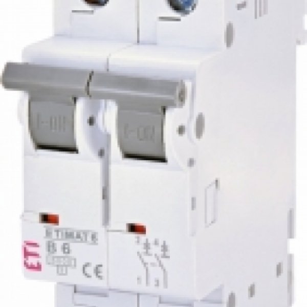 Автоматический выключатель ETI 002113512 ETIMAT 6 2p В 6А (6 kA) - 2113512