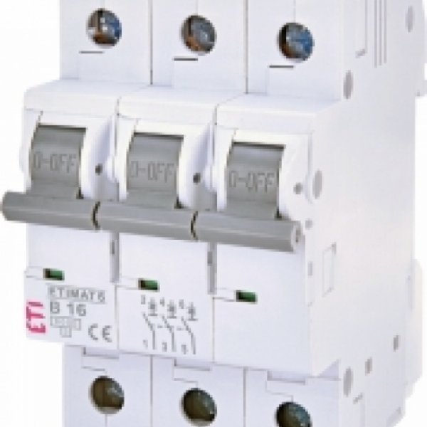 Автоматичний вимикач ETI 002115516 ETIMAT 6 3p B 16А (6 kA) - 2115516