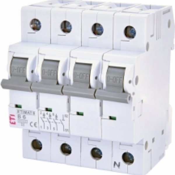Автоматический выключатель ETI 002116512 ETIMAT 6 3p+N B 6А (6 kA) - 2116512