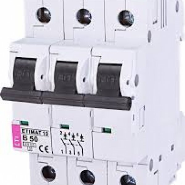 Автоматический выключатель ETI 002125721 ETIMAT 10 3p B 50А (6 kA) - 2125721